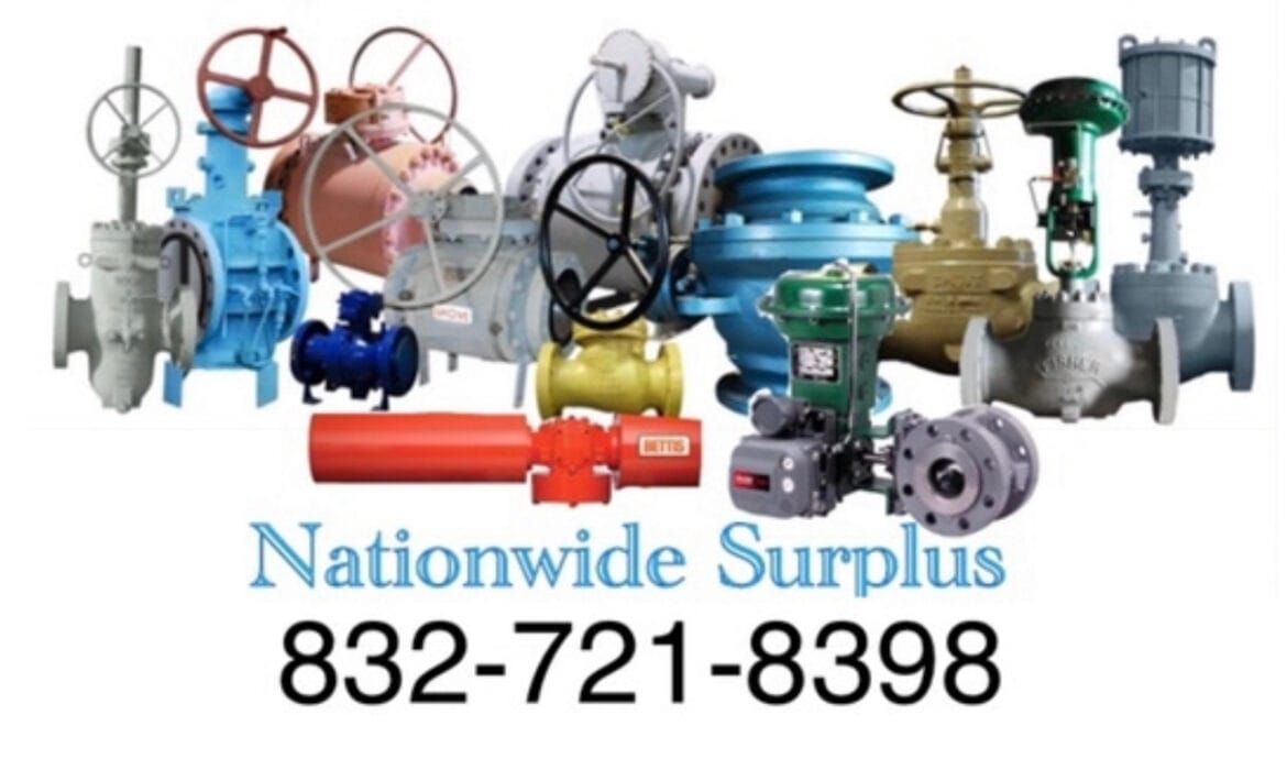 NationWide Surplus Industrial surplus buyer valves fittings instruments valve controllers valve actuators pipeline midstream